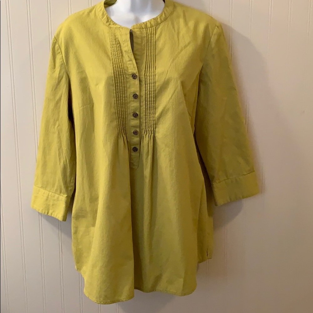 Jones New York Ribbed Cotton Tunic Blouse size LG